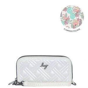 Lug Whirly RFID Wristlet Wallet Metallic Diamond - Flamingo Foliage Interior